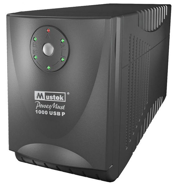 Mustek UPS Powermust 1000 USB P 1000VA Schwarz Unterbrechungsfreie Stromversorgung (UPS)