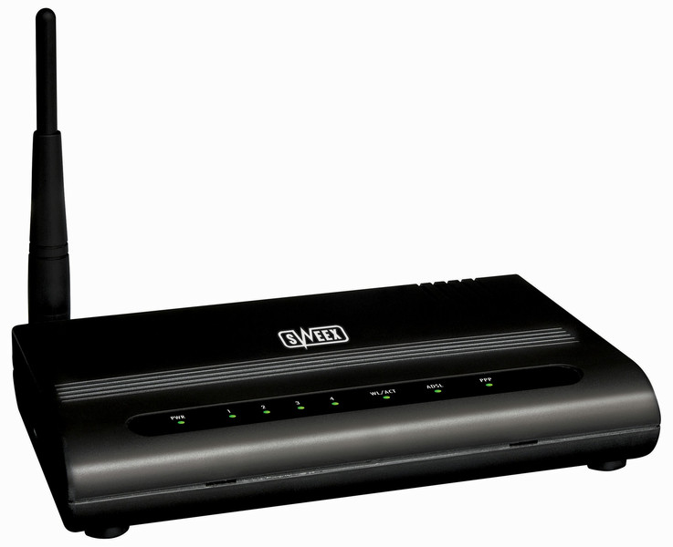 Sweex Wireless ADSL 2/2+ Modem/Router 54 Mbps Annex A Schwarz WLAN-Router
