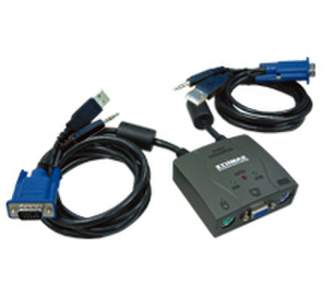 Edimax 2 Ports USB Mini KVM Schwarz Tastatur/Video/Maus (KVM)-Switch