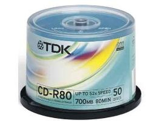 TDK CDR 52x 50pc Cakebox CD-R 700MB 50pc(s)