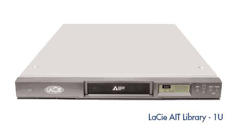 LaCie RACK AIT3/800-2080 GB/43,2GB/HRS/SCSI LVD/8SLOT/1U/RACK KIT 1U 1U tape auto loader/library