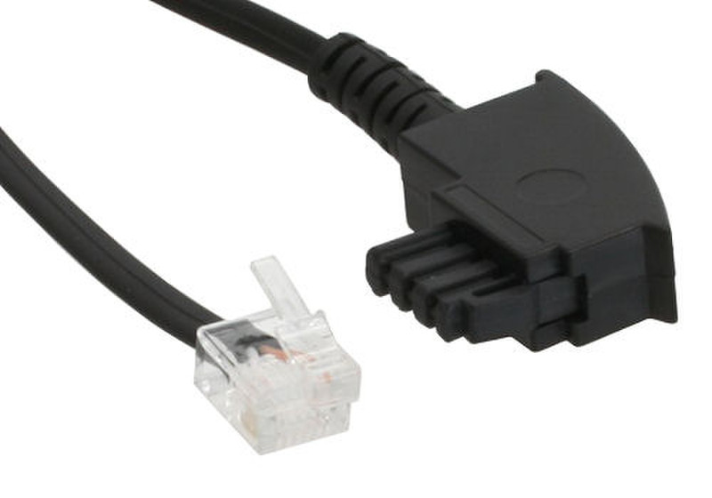 InLine TAE-F 0.5m 0.5m Black telephony cable