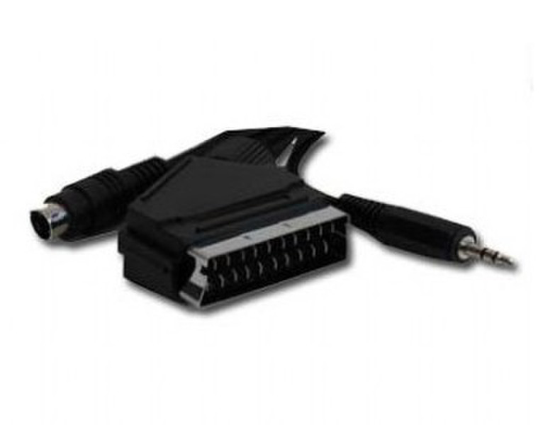 Gembird 10m, Scart/S-Video,3.5mm, M/M 10m SCART (21-pin) S-Video (4-pin) + 3.5mm Black video cable adapter