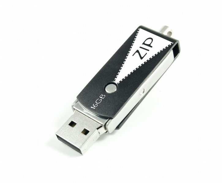 Goodram 16GB USB 2.0 ZIP 16ГБ USB 2.0 Черный, Cеребряный USB флеш накопитель