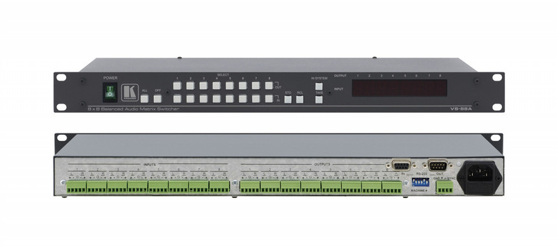 Kramer Electronics VS-88A Черный, Cеребряный аудио переключатель