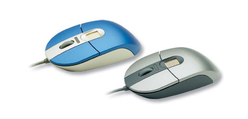 Cherry Mouse 3Btn USB PS2+fingerprint sensor USB Оптический Cеребряный компьютерная мышь