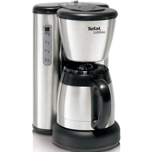 Tefal CI430 Drip coffee maker 1.1L 12cups Black,Stainless steel coffee maker