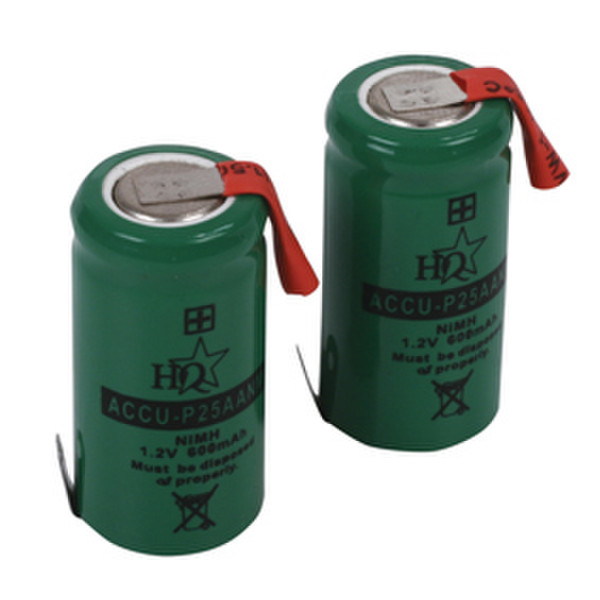 HQ ACCU-P25AANM Nickel-Metal Hydride (NiMH) 600mAh 1.2V rechargeable battery