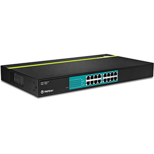 Trendnet TPE-T160 Неуправляемый Power over Ethernet (PoE) Черный сетевой коммутатор
