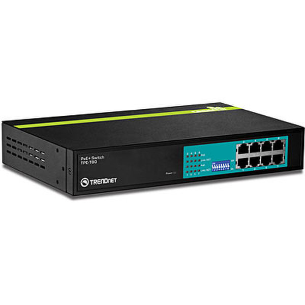 Trendnet TPE-T80 Неуправляемый Power over Ethernet (PoE) Черный сетевой коммутатор