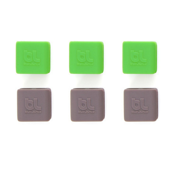 Bluelounge CableClip - small Green,Grey 6pc(s) cable clamp