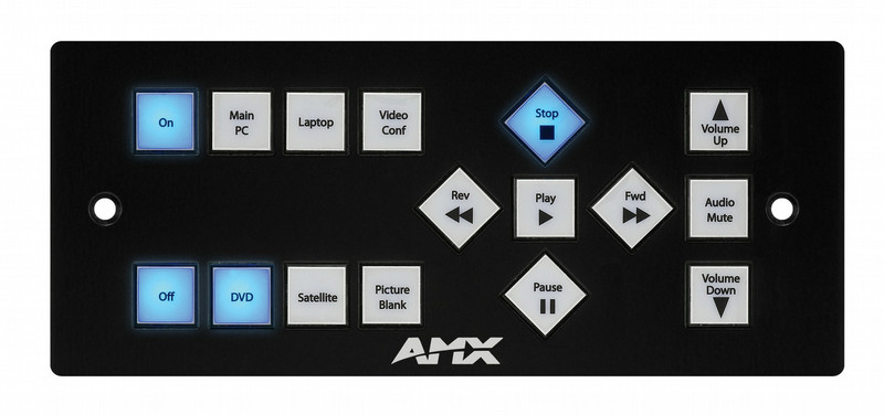 AMX SP-16-AX-TR-UK press buttons Black remote control