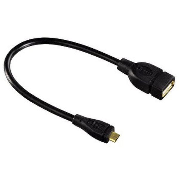 Hama USB 2.0 0.15м Micro-USB B USB A Черный