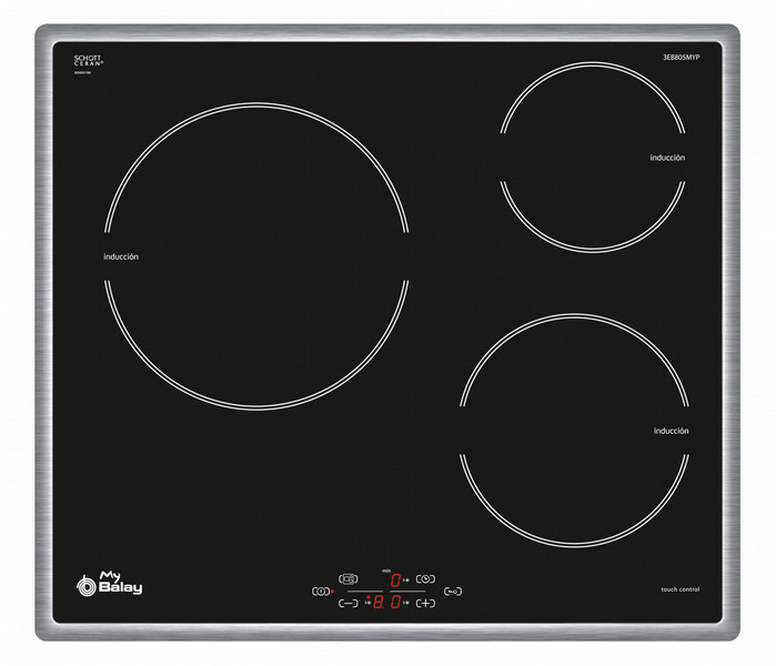 Balay 3EB805MYP built-in Electric induction Black,Stainless steel hob