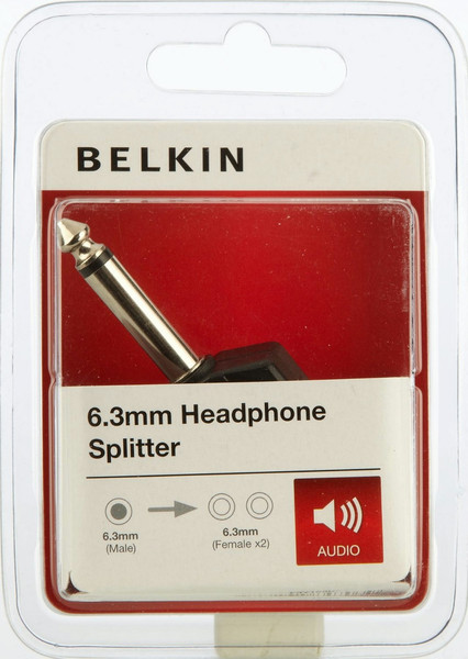 Belkin 6.3mm/2x6.3mm M/F Cable splitter Schwarz