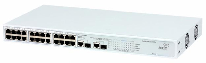 3com Baseline Switch 2426-PWR Plus Managed L2 Power over Ethernet (PoE) White