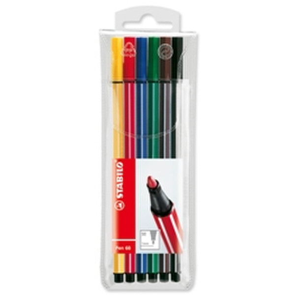 Stabilo Pen 68 Синий, Зеленый, Оранжевый, Розовый, Красный, Желтый фломастер
