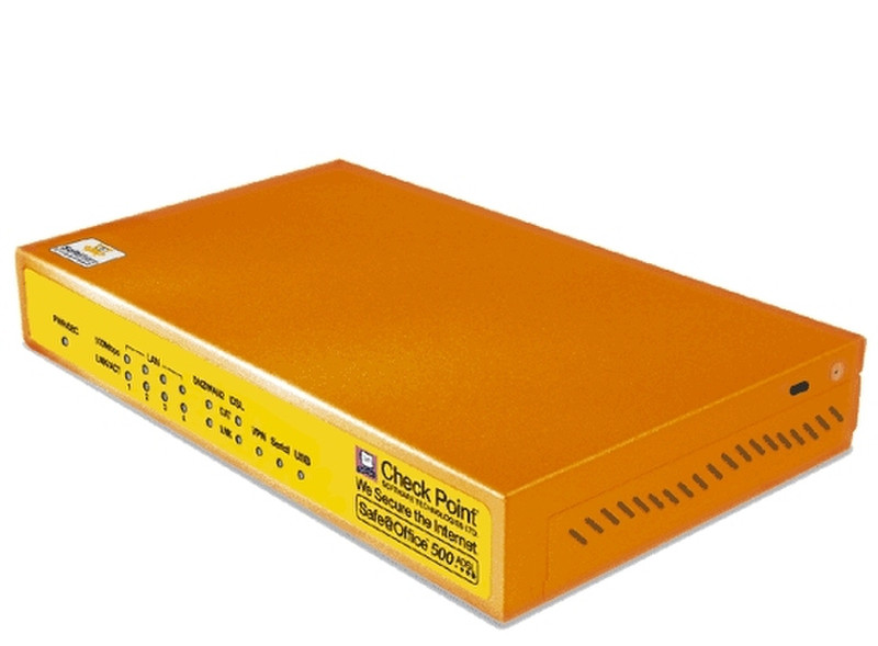 Check Point Software Technologies SafeOffice 500 ADSL (Annex A) (5 concurrent users) 190Mbit/s hardware firewall