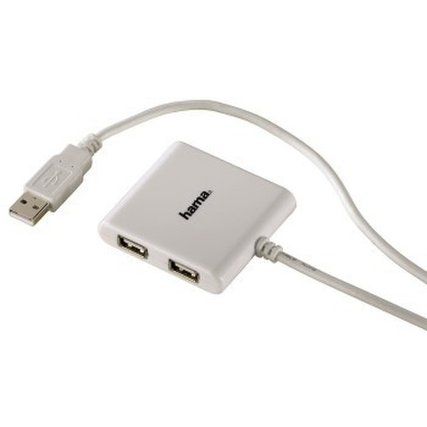Hama USB 2.0 Hub 1:4 480Mbit/s Weiß Schnittstellenhub