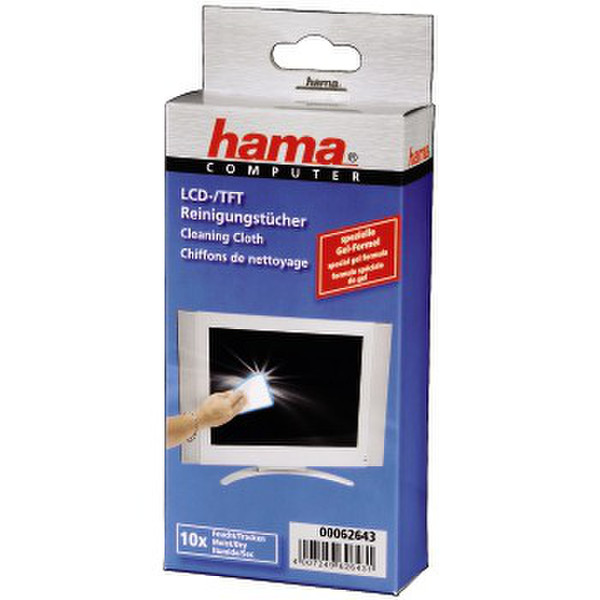 Hama 00062643 LCD/TFT/Plasma Equipment cleansing wet & dry cloths набор для чистки оборудования