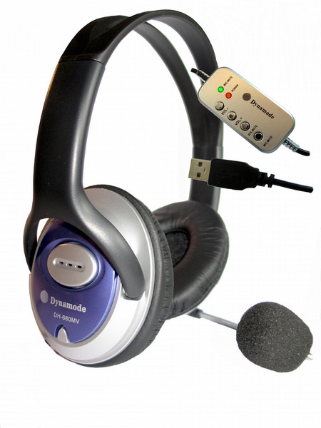 Dynamode Skype Stereo ClearSound headphone with Mic. Binaural headset