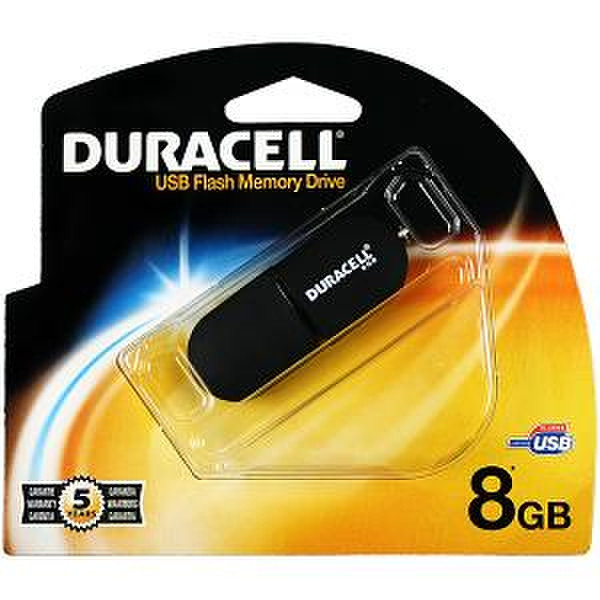 Duracell USB 2.0 8GB 8ГБ USB 2.0 Тип -A Черный USB флеш накопитель