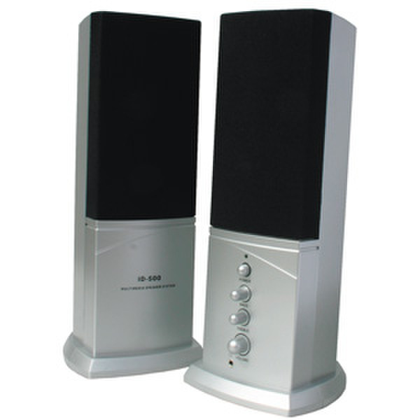 iDream Speakers 2.0 500Watts PMPO 10W Silber Lautsprecher