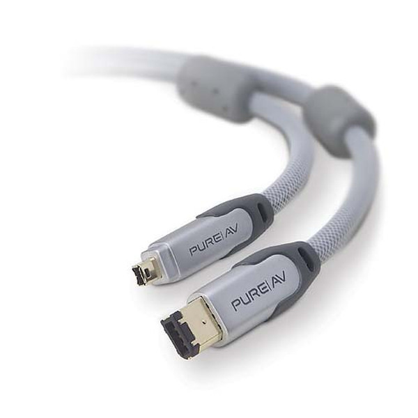 Belkin Digital Camcorder FireWire Cable, 4-Pin to 6-Pin - 1.8m 1.8m Grey firewire cable