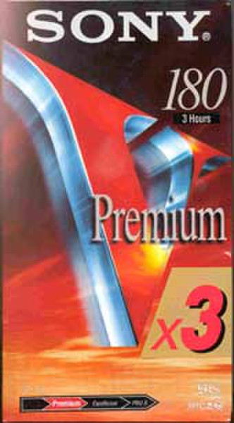 Sony PREMIUM VHS TAPE 3PK 180MIN чистая видеокассета