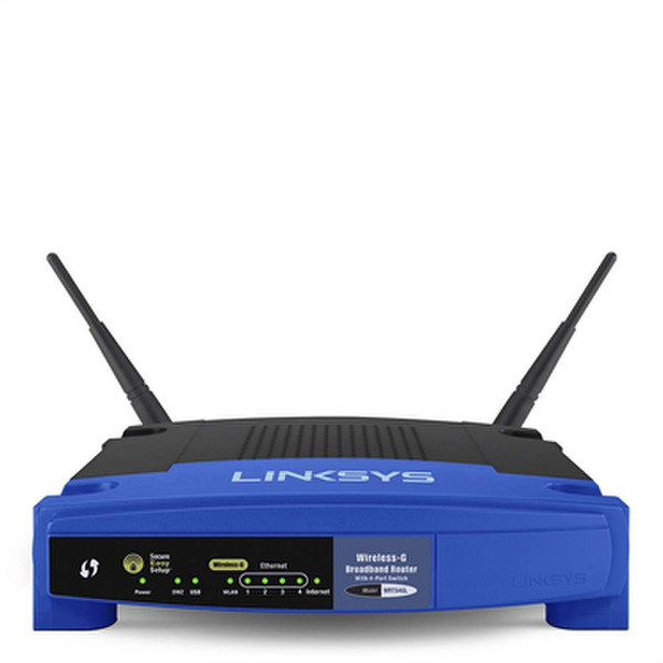 Linksys WRT54GL Fast Ethernet Черный, Синий wireless router