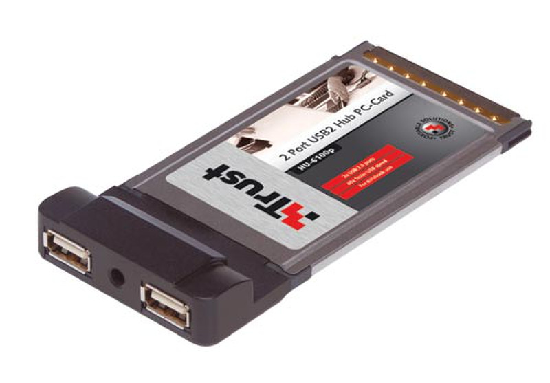 Trust 2 Port USB2 Hub PC-Card HU-6100p 480Мбит/с хаб-разветвитель