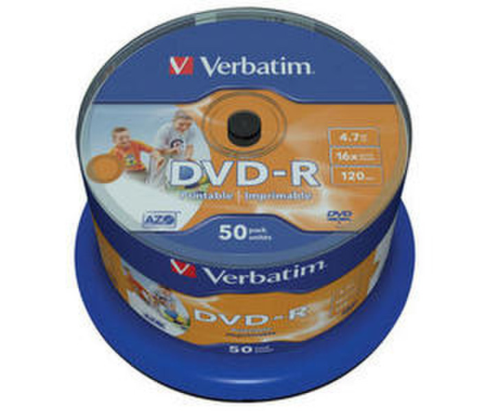 Verbatim DVD-R Wide Inkjet Printable ID Brand 4.7GB DVD-R 50Stück(e)