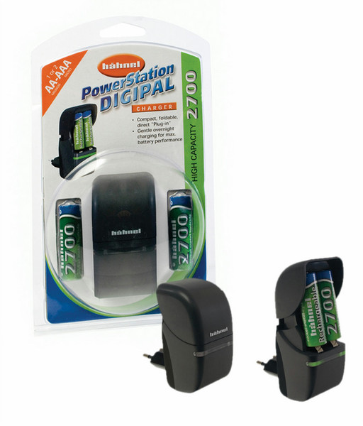 Hahnel Foldable Plug-in overnight charger for AA & AAA Batteries