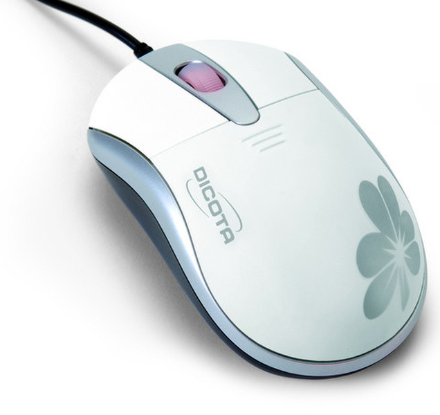 Dicota Blossom USB Оптический 800dpi Белый компьютерная мышь
