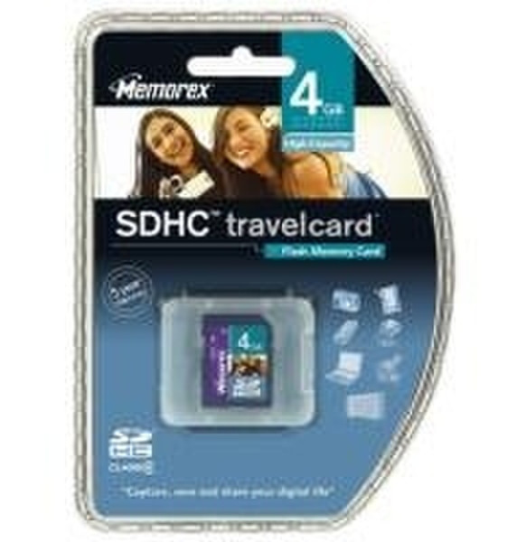 Memorex SDHC Travel Card 4GB 4GB SDHC memory card
