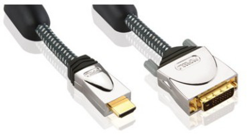 Profigold 0.75m HDMI/DVI 0.75м HDMI DVI-D Черный, Cеребряный