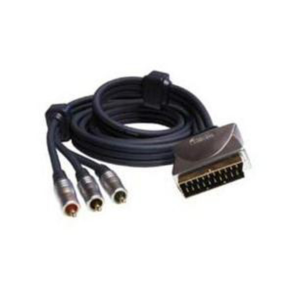 Profigold 3m 3 x RCA - Scart 3m 3 x RCA Black