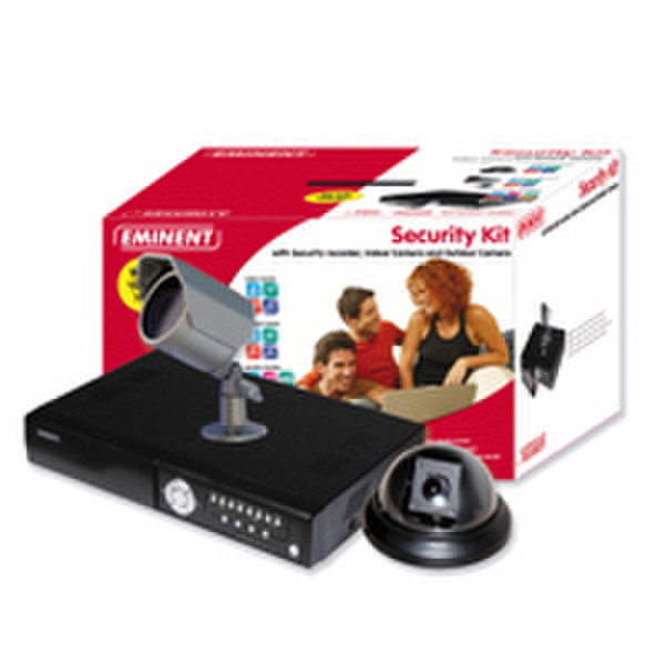 Eminent EM6000 Security Kit with Security recorder, Indoor Camera and Outdoor Camera Black,Silver webcam