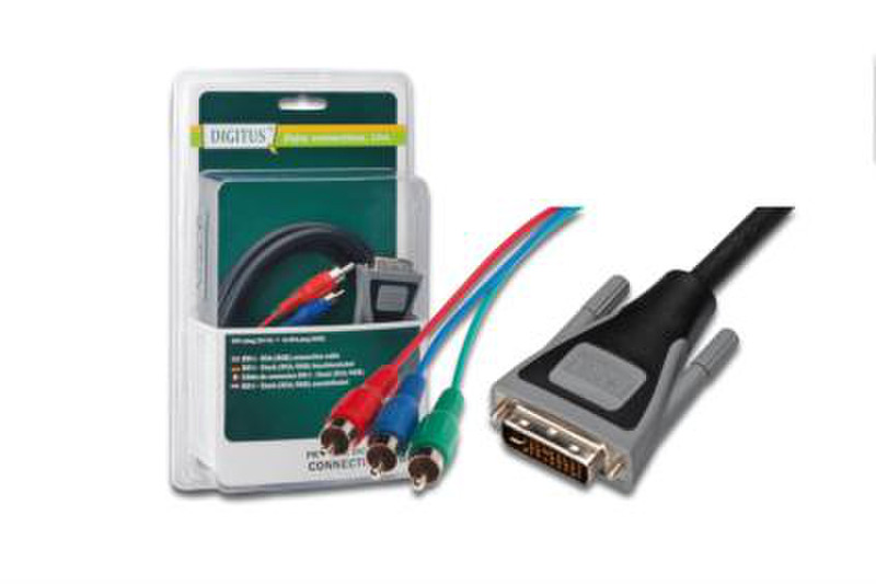 Digitus 3m DVI-I to 3xRCA M/M 3м DVI-I 3 x RCA Черный, Серый адаптер для видео кабеля