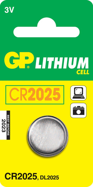 GP Batteries Lithium Cell CR2025 Lithium 3V non-rechargeable battery
