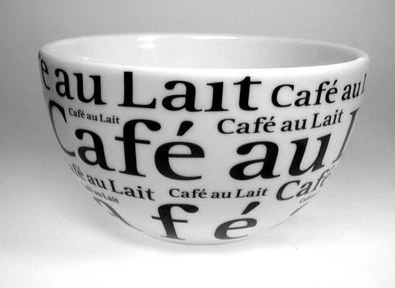 Könitz Porzellan 2pc Coffee Bar No. 6 - Café au Lait - Writing Черный, Белый 2шт