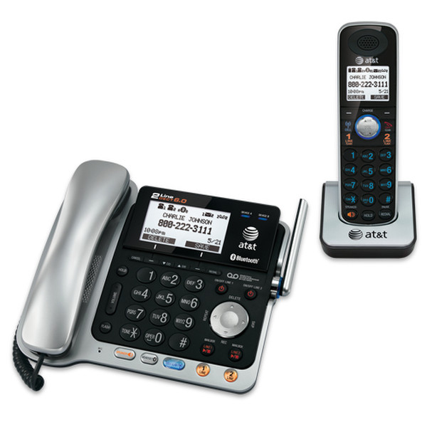 AT&T TL86109 Analog/DECT Идентификация абонента (Caller ID) Черный, Cеребряный телефон