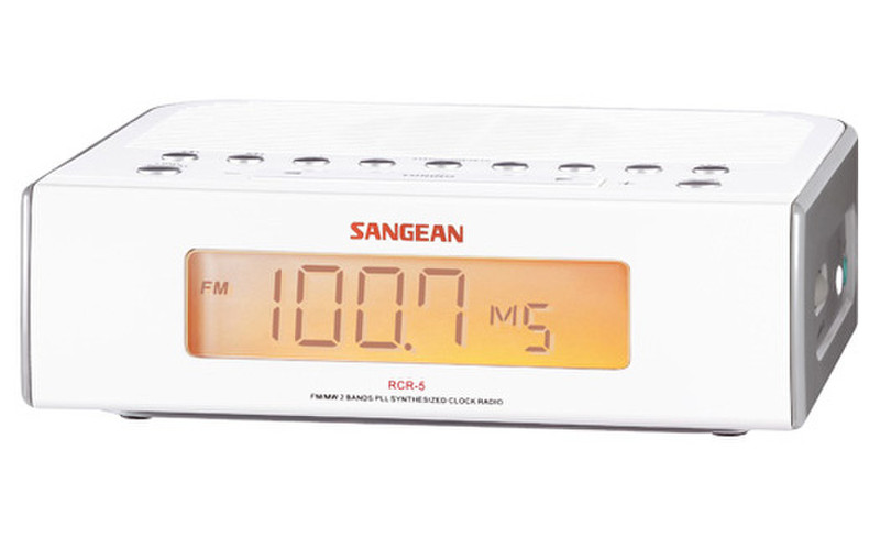 Sangean RCR-5 Uhr Digital Weiß Radio