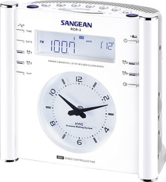 Sangean RCR-3 Uhr Digital Weiß Radio