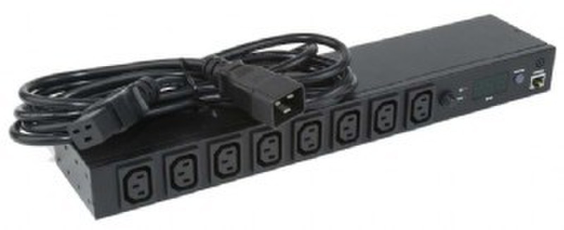 EnerGenie EG-PDU-005 8AC outlet(s) 1U Black power distribution unit (PDU)