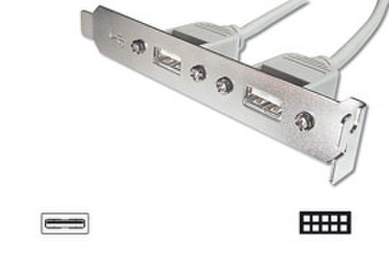 Cable Company USB Slot Bracket cable 0.25m USB A USB A Silber USB Kabel