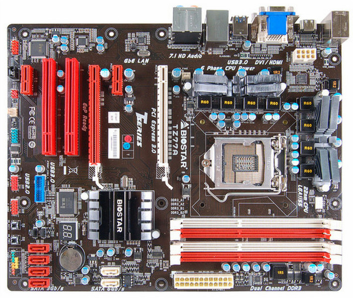 Biostar TZ77A Intel Z77 Socket H2 (LGA 1155) ATX материнская плата