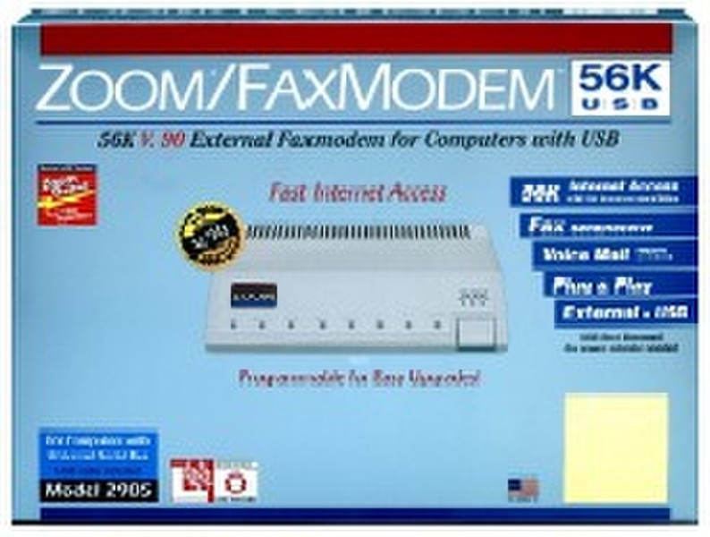 Zoom V.90 USB Modem (MAC) 56кбит/с модем