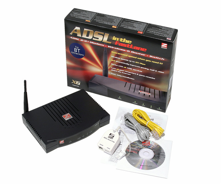 Zoom X6 ADSL 2/2+ Wireless Modem/Router with QoS WLAN-Router