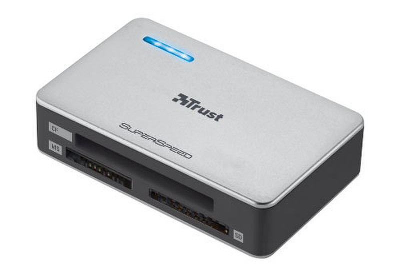 Trust SuperSpeed USB 3.0 card reader USB 3.0 Cеребряный устройство для чтения карт флэш-памяти